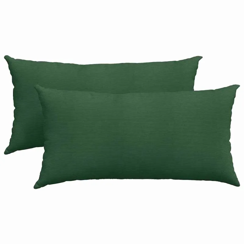 Sofa Pagalvės 2 pcs Tamsiai žalia 80 x 40 cm Kordūrinis audinys