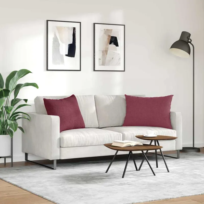 Sofa Pagalvės 2 pcs Vyno raudona 70 x 50 cm audinys