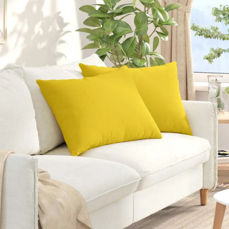 Sofa Pagalvės 2 pcs Šviesi geltona 70 x 50 cm audinys