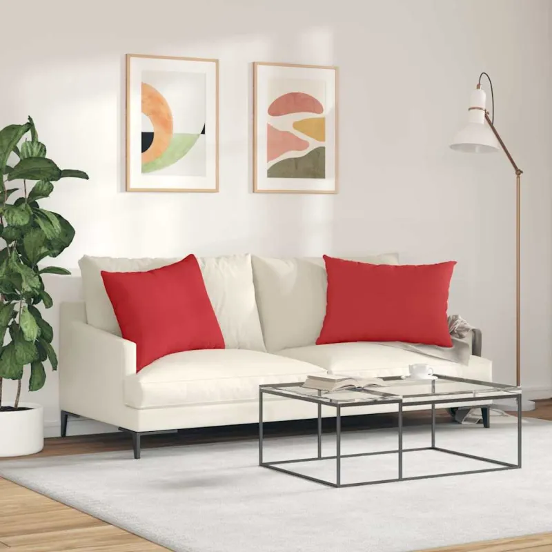 Sofa Pagalvės 2 pcs Raudona 70 x 50 cm audinys