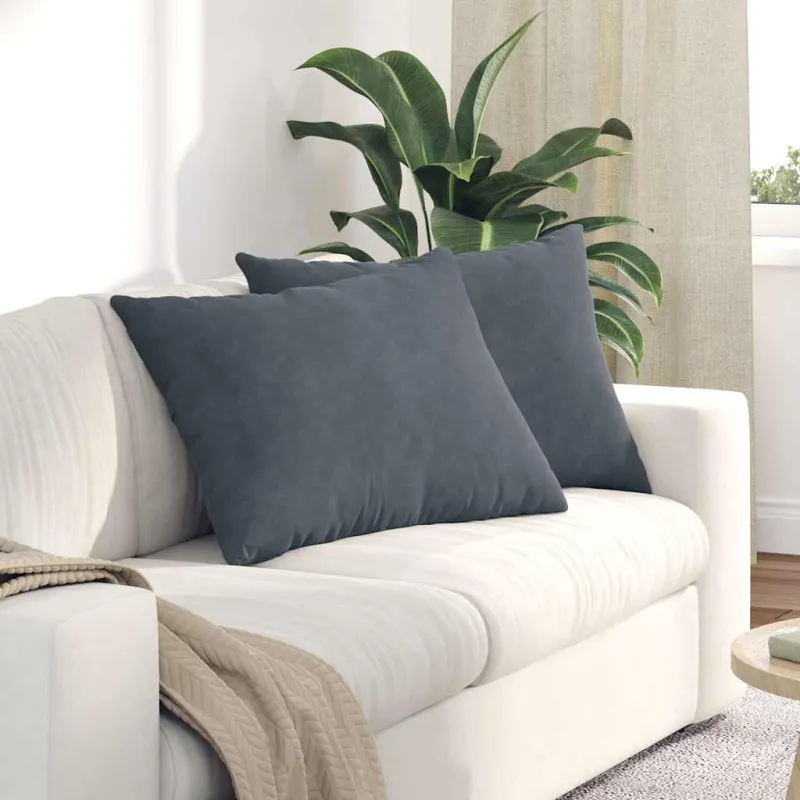 Sofa Pagalvės 2 pcs Tamsiai pilka 70 x 50 cm Kordūrinis audinys