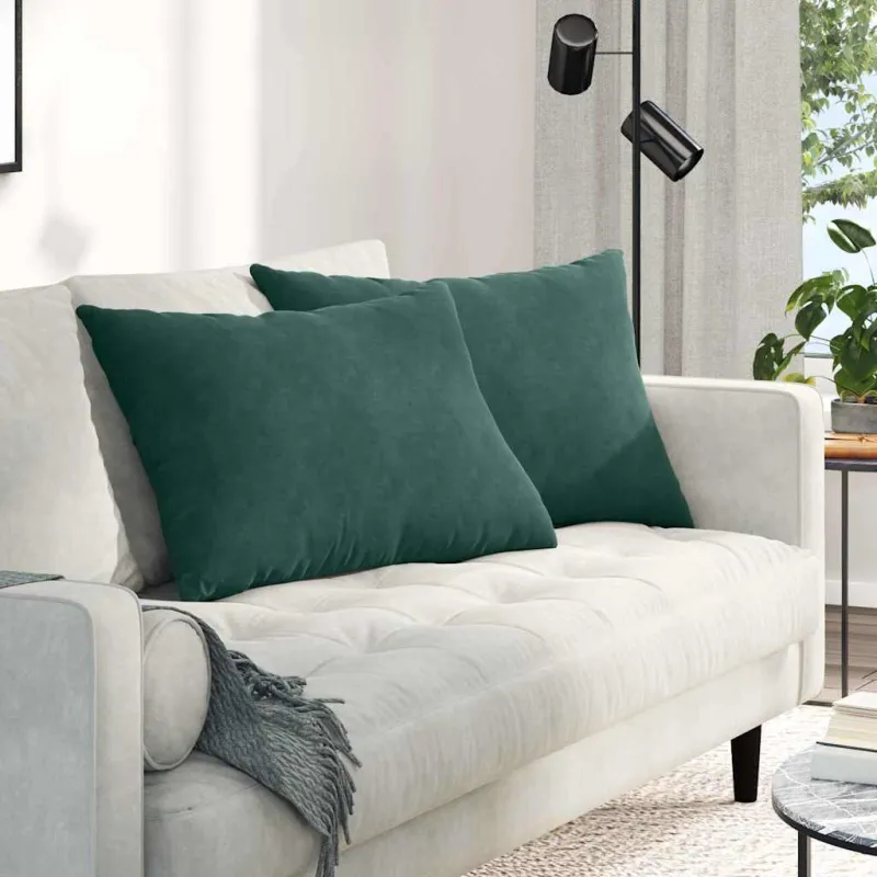 Sofa Pagalvės 2 pcs Tamsiai žalia 70 x 50 cm Kordūrinis audinys