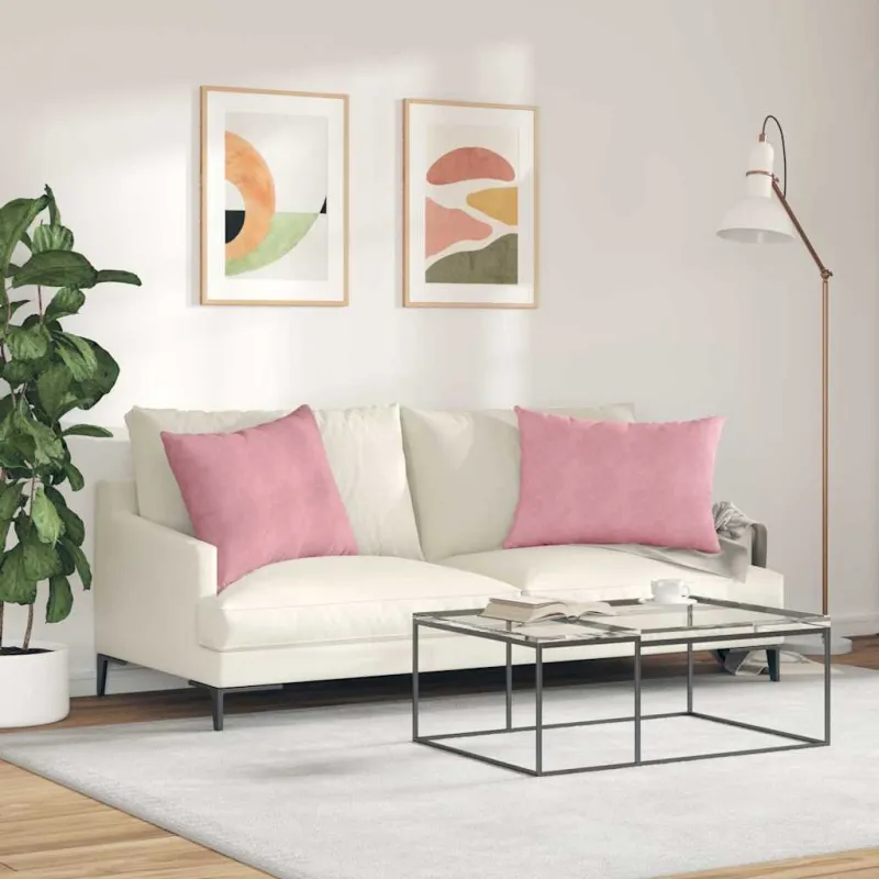 Sofa Pagalvės 2 pcs Rožinė 70 x 50 cm Kordūrinis audinys