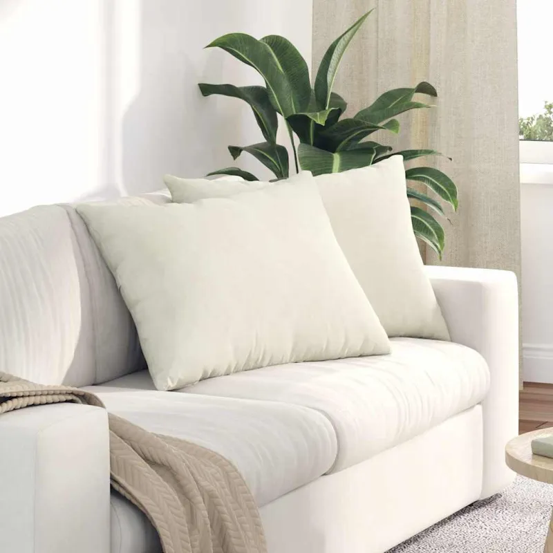 Sofa Pagalvės 2 pcs Kreminė 70 x 50 cm Kordūrinis audinys