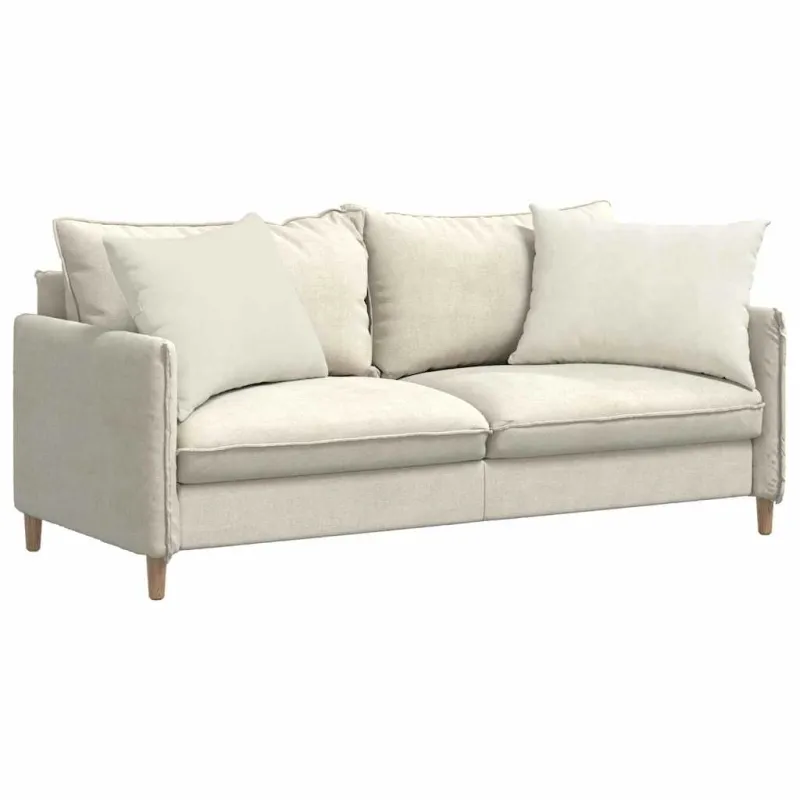 Sofa Pagalvės 2 pcs Kreminė 70 x 50 cm Kordūrinis audinys