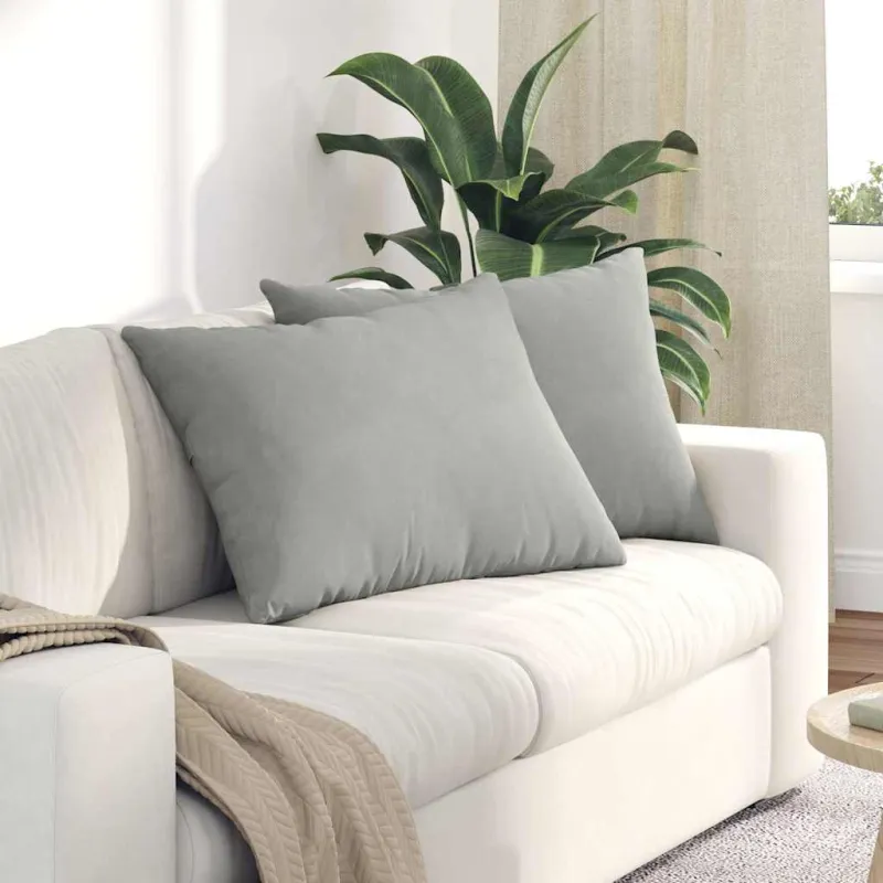 Sofa Pagalvės 2 pcs Šviesiai pilka 70 x 50 cm audinys
