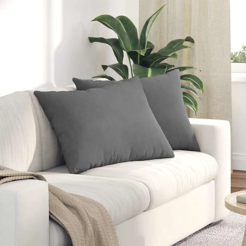 Sofa Pagalvės 2 pcs Tamsiai pilka 70 x 50 cm audinys