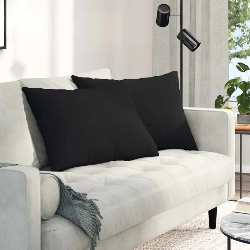 Sofa Pagalvės 2 pcs Juoda 70 x 50 cm audinys