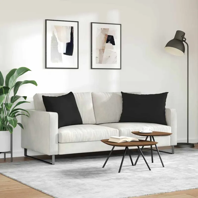 Sofa Pagalvės 2 pcs Juoda 70 x 50 cm audinys