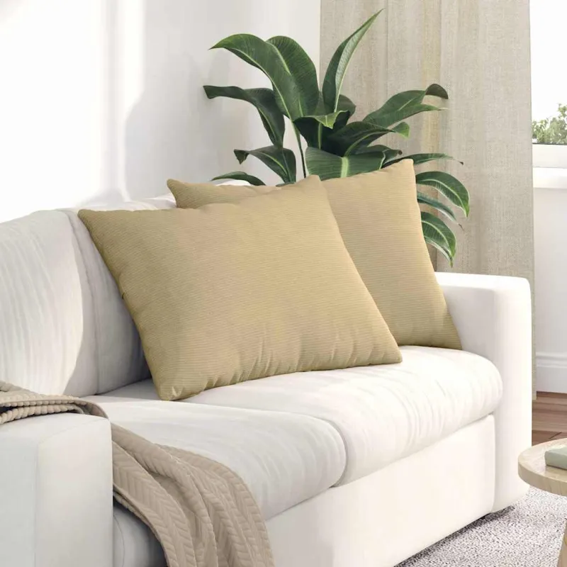Sofa Pagalvės 2 pcs Pilkai žalia 70 x 50 cm Kordūrinis audinys