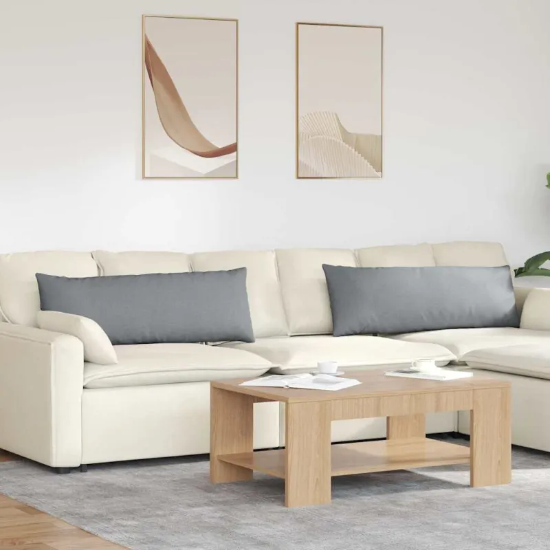 Sofa Pagalvės 2 pcs Šviesiai pilka 120 x 40 cm audinys