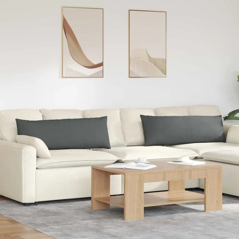 Sofa Pagalvės 2 pcs Tamsiai pilka 120 x 40 cm audinys