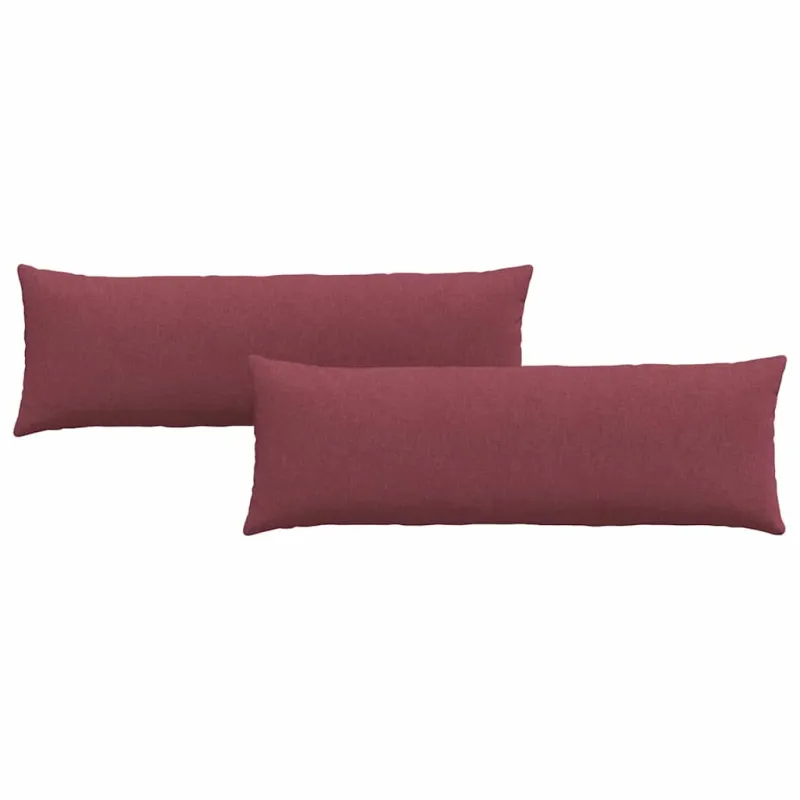 Sofa Pagalvės 2 pcs Vyno raudona 120 x 40 cm audinys