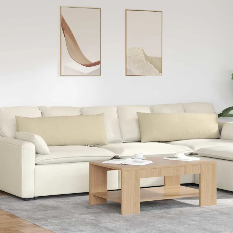 Sofa Pagalvės 2 pcs Kreminė 120 x 40 cm audinys