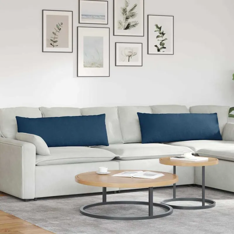 Sofa Pagalvės 2 pcs Mėlyna 120 x 40 cm audinys