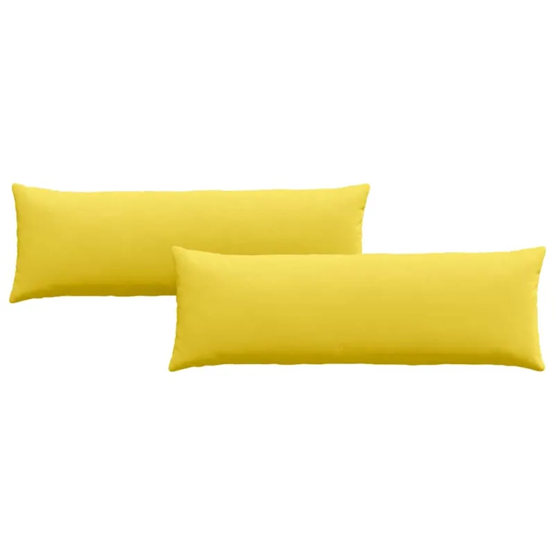 Sofa Pagalvės 2 pcs Šviesi geltona 120 x 40 cm audinys