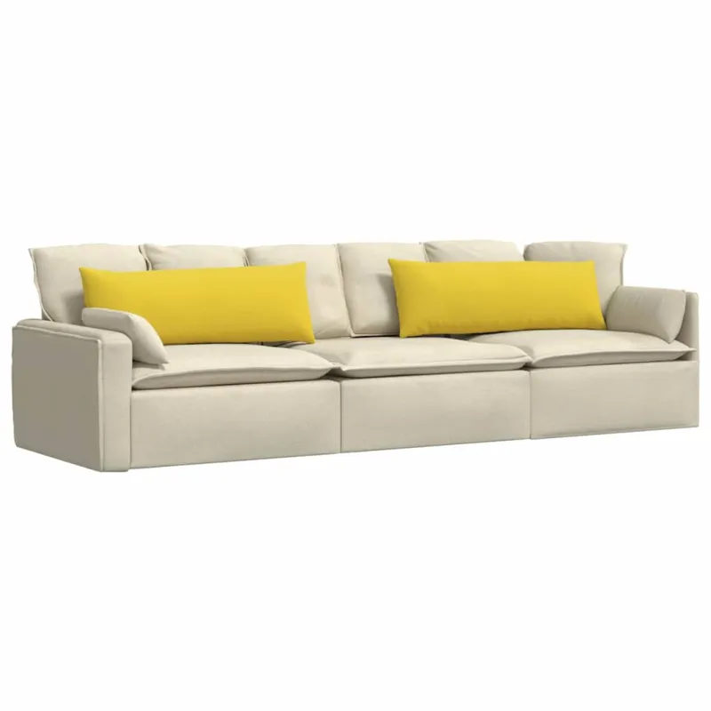 Sofa Pagalvės 2 pcs Šviesi geltona 120 x 40 cm audinys