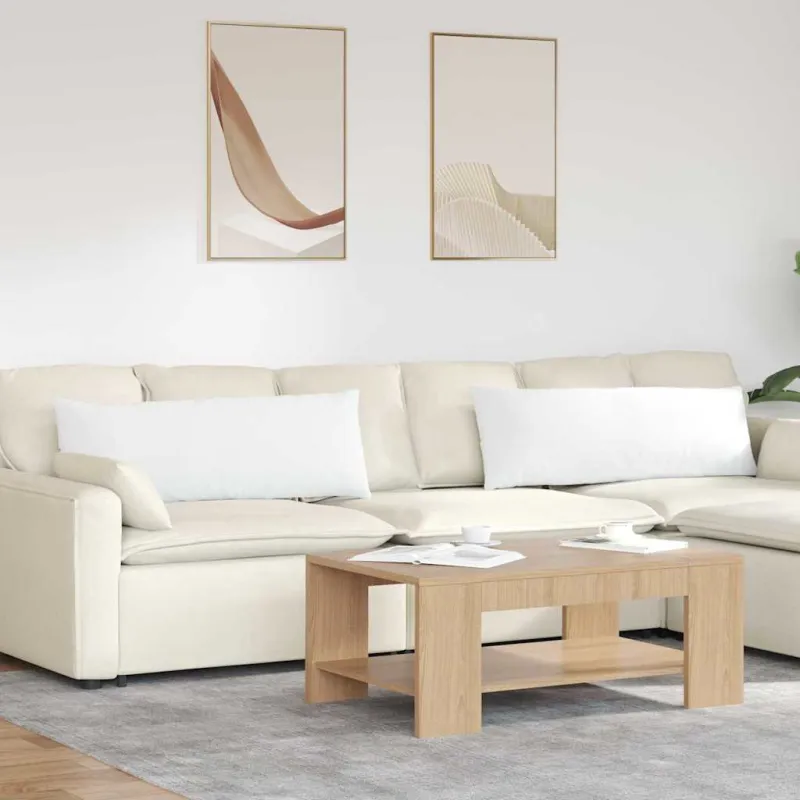 Sofa Pagalvės 2 pcs Balta 120 x 40 cm audinys