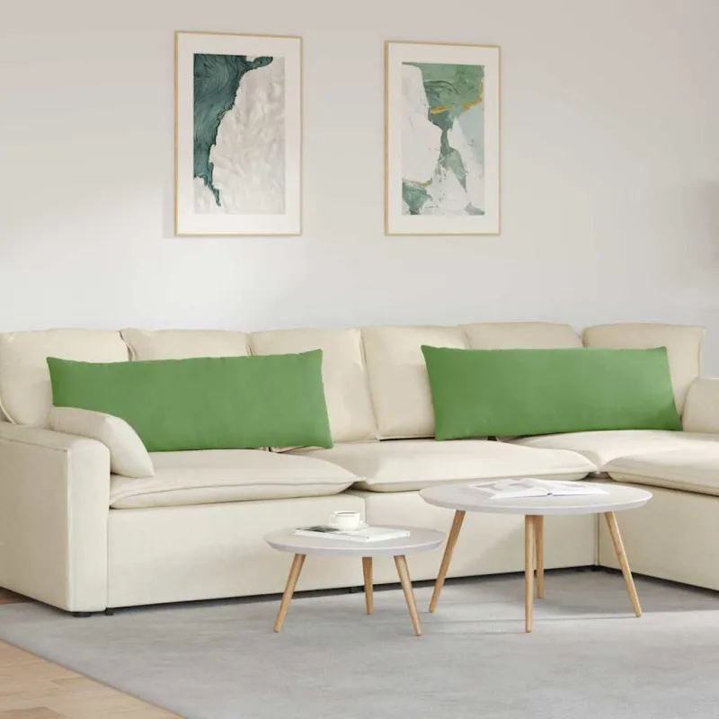 Sofa Pagalvės 2 pcs Šviesiai žalia 120 x 40 cm