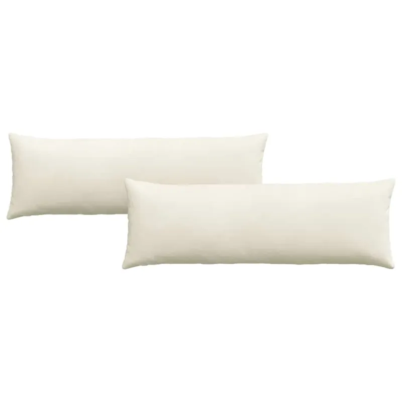 Sofa Pagalvės 2 pcs Kreminė 120 x 40 cm Kordūrinis audinys