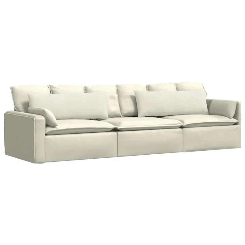 Sofa Pagalvės 2 pcs Kreminė 120 x 40 cm Kordūrinis audinys