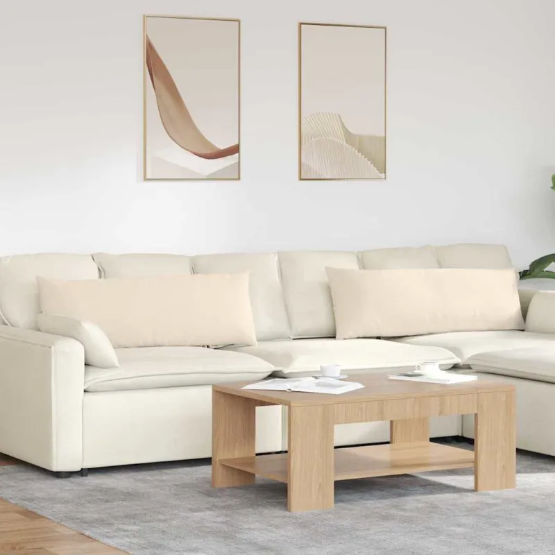 Sofa Pagalvės 2 pcs Smėlio 120 x 40 cm audinys