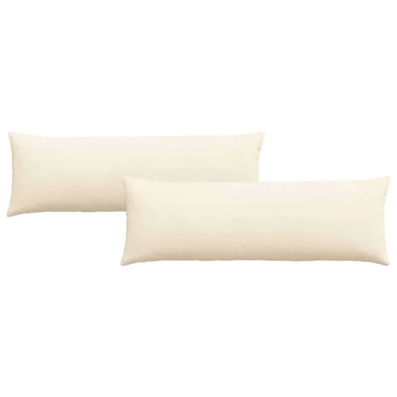 Sofa Pagalvės 2 pcs Kreminė 120 x 40 cm Kordūrinis audinys