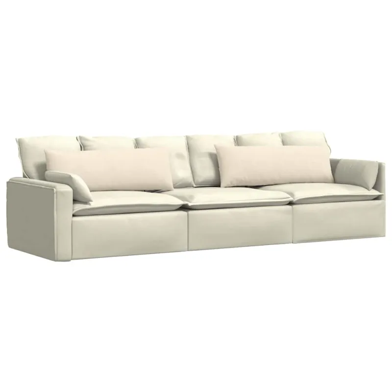 Sofa Pagalvės 2 pcs Kreminė 120 x 40 cm Kordūrinis audinys