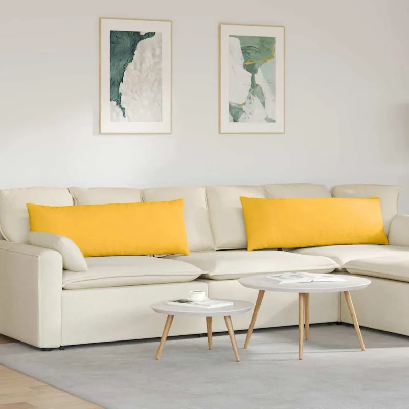 Sofa Pagalvės 2 pcs Šviesi geltona 120 x 40 cm