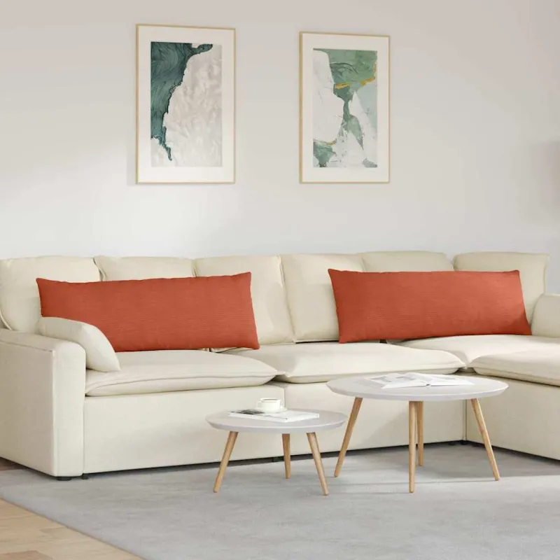 Sofa Pagalvės 2 pcs Raudona oranžinė 120 x 40 cm
