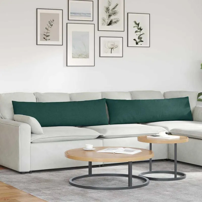 Sofa Pagalvės 2 pcs Tamsiai žalia 145 x 40 cm audinys