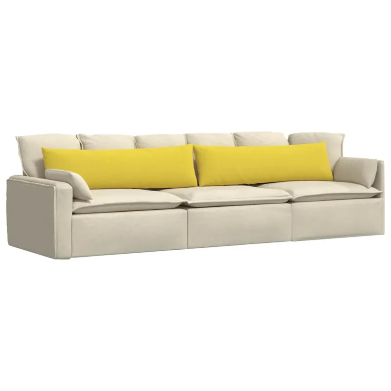 Sofa Pagalvės 2 pcs Šviesi geltona 145 x 40 cm audinys