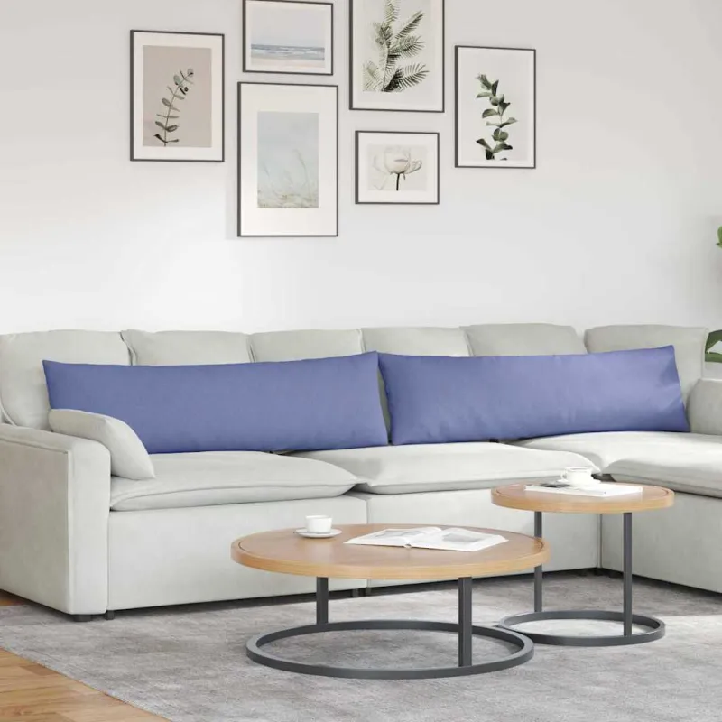Sofa Pagalvės 2 pcs Džinsinės mėlynos 145 x 40 cm audinys