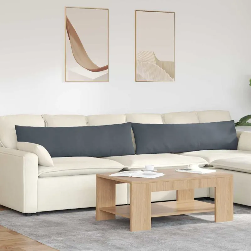 Sofa Pagalvės 2 pcs Tamsiai pilka 145 x 40 cm