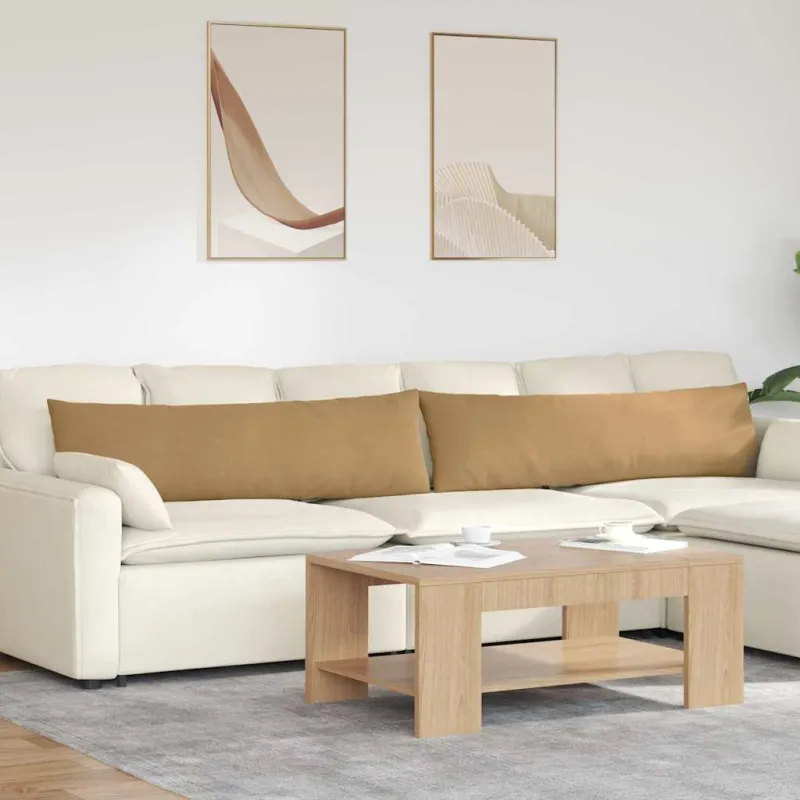Sofa Pagalvės 2 pcs Ruda 145 x 40 cm Kordūrinis audinys