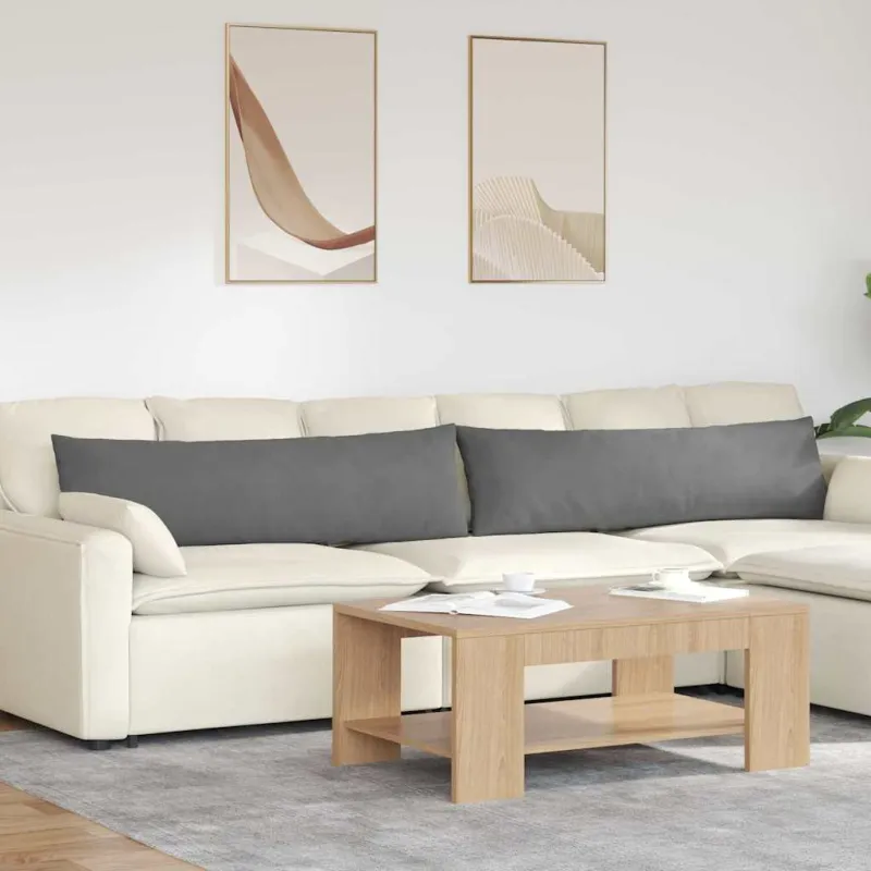 Sofa Pagalvės 2 pcs Tamsiai pilka 145 x 40 cm audinys