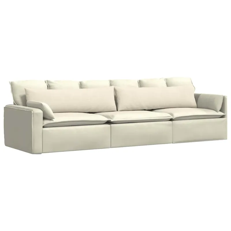 Sofa Pagalvės 2 pcs Kreminė 145 x 40 cm Kordūrinis audinys