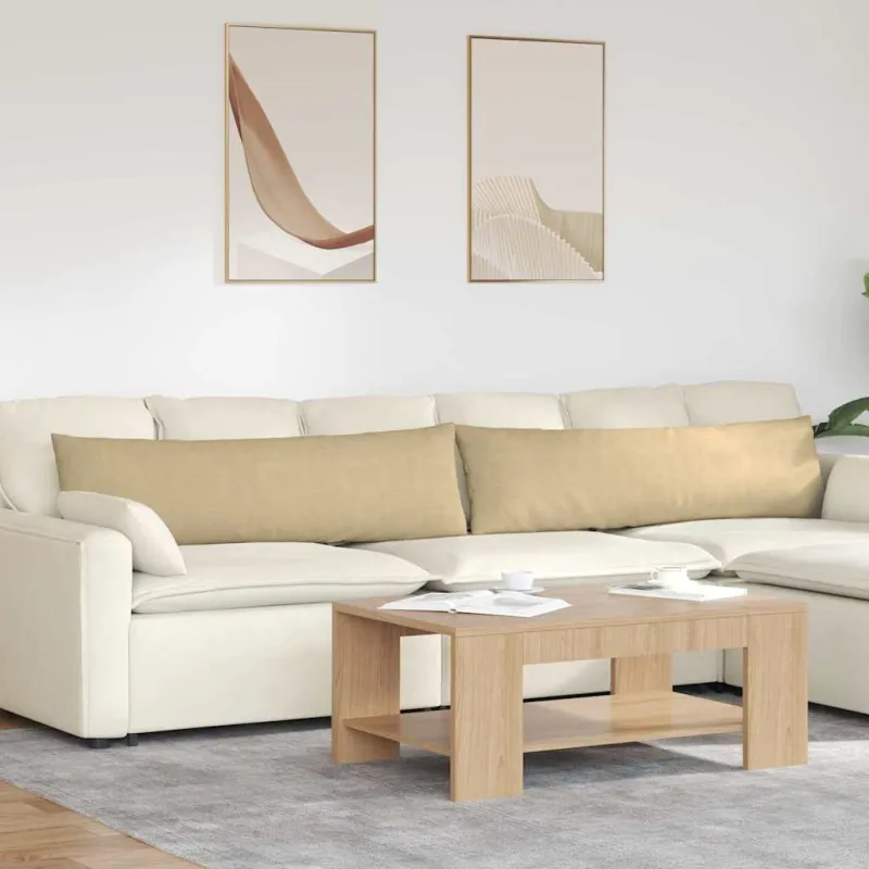 Sofa Pagalvės 2 pcs Pilkai žalia 145 x 40 cm Kordūrinis audinys