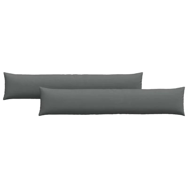 Sofa Pagalvės 2 pcs Tamsiai pilka 200 x 40 cm audinys