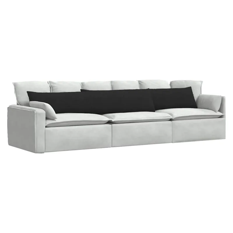 Sofa Pagalvės 2 pcs Juoda 200 x 40 cm audinys