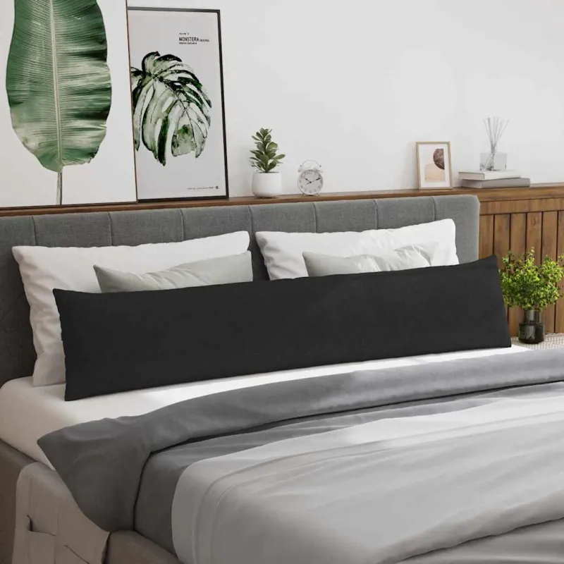Sofa Pagalvės 2 pcs Juoda 200 x 40 cm audinys