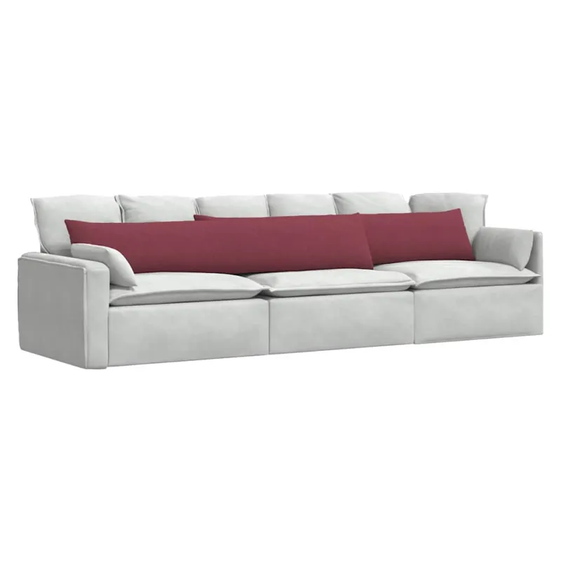 Sofa Pagalvės 2 pcs Vyno raudona 200 x 40 cm audinys
