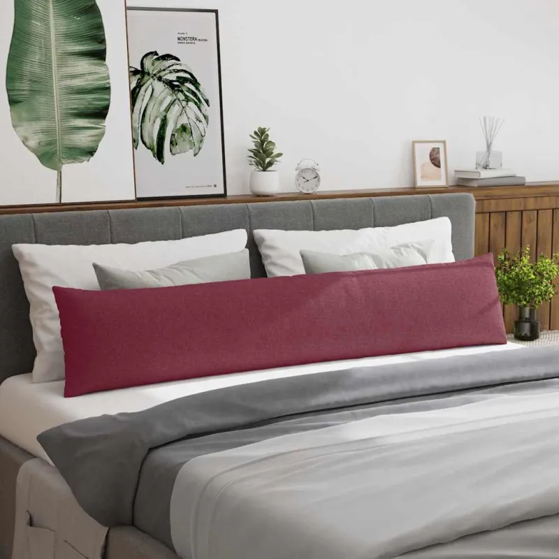 Sofa Pagalvės 2 pcs Vyno raudona 200 x 40 cm audinys