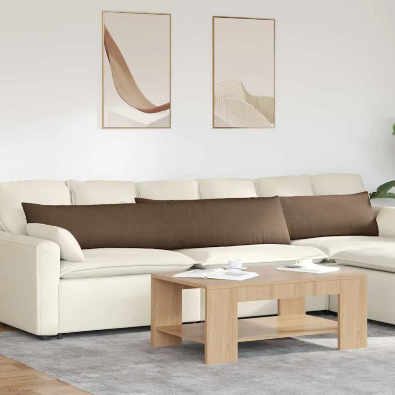 Sofa Pagalvės 2 pcs Ruda 200 x 40 cm audinys