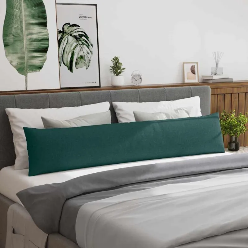 Sofa Pagalvės 2 pcs Tamsiai žalia 200 x 40 cm audinys