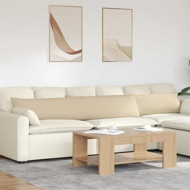 Sofa Pagalvės 2 pcs Kreminė 200 x 40 cm audinys