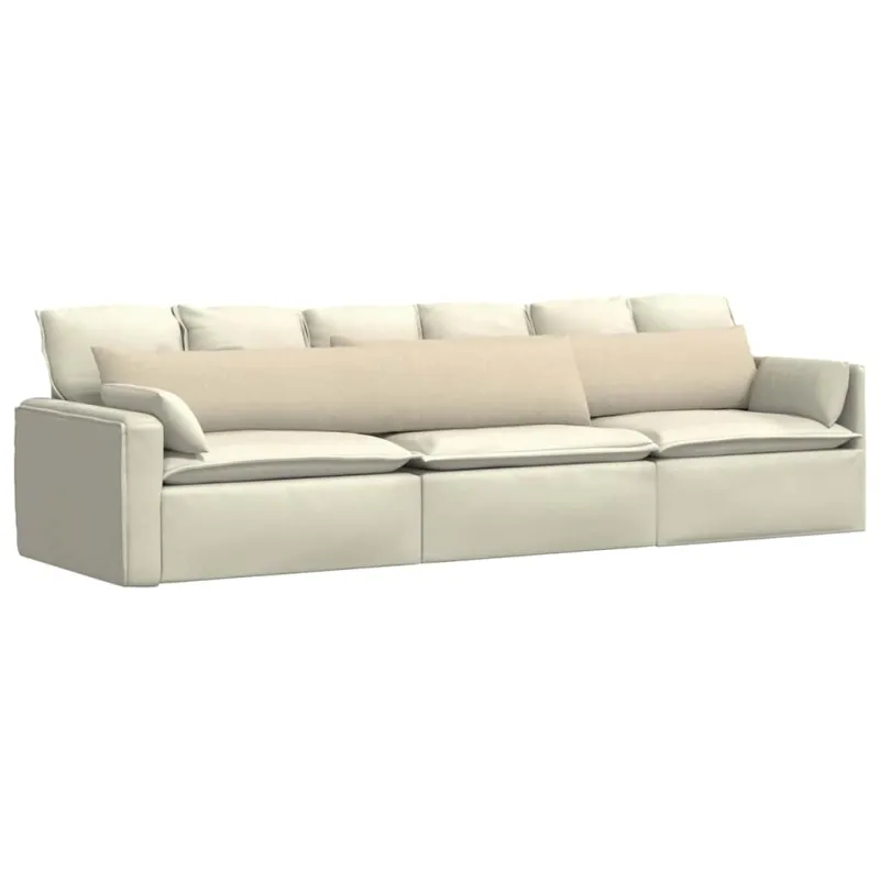 Sofa Pagalvės 2 pcs Kreminė 200 x 40 cm audinys
