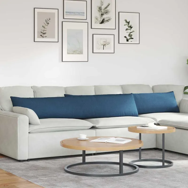 Sofa Pagalvės 2 pcs Mėlyna 200 x 40 cm audinys