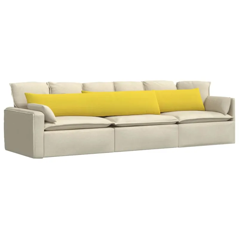 Sofa Pagalvės 2 pcs Šviesi geltona 200 x 40 cm audinys