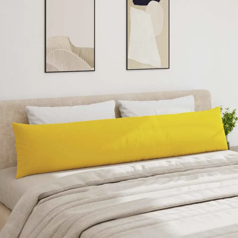 Sofa Pagalvės 2 pcs Šviesi geltona 200 x 40 cm audinys